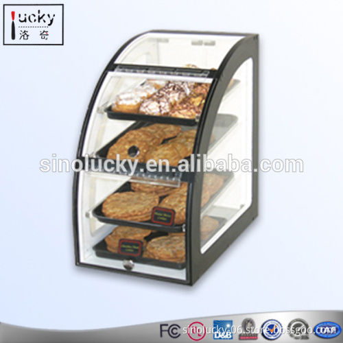 Acrylic 3 layer hot food showcase cabinet for bakery display stand for keep food warm